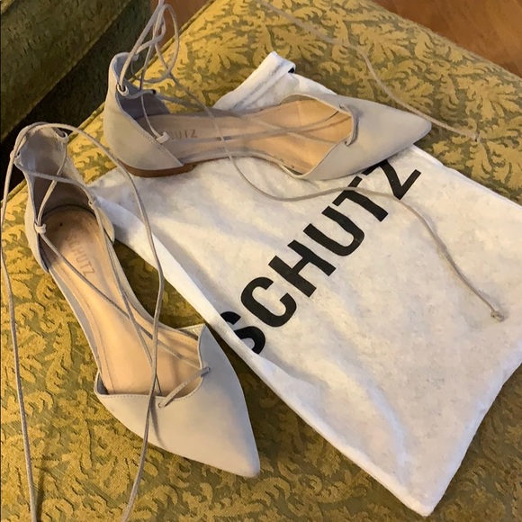 Schutz Suede Lace Up Flats - Picture 1 of 9